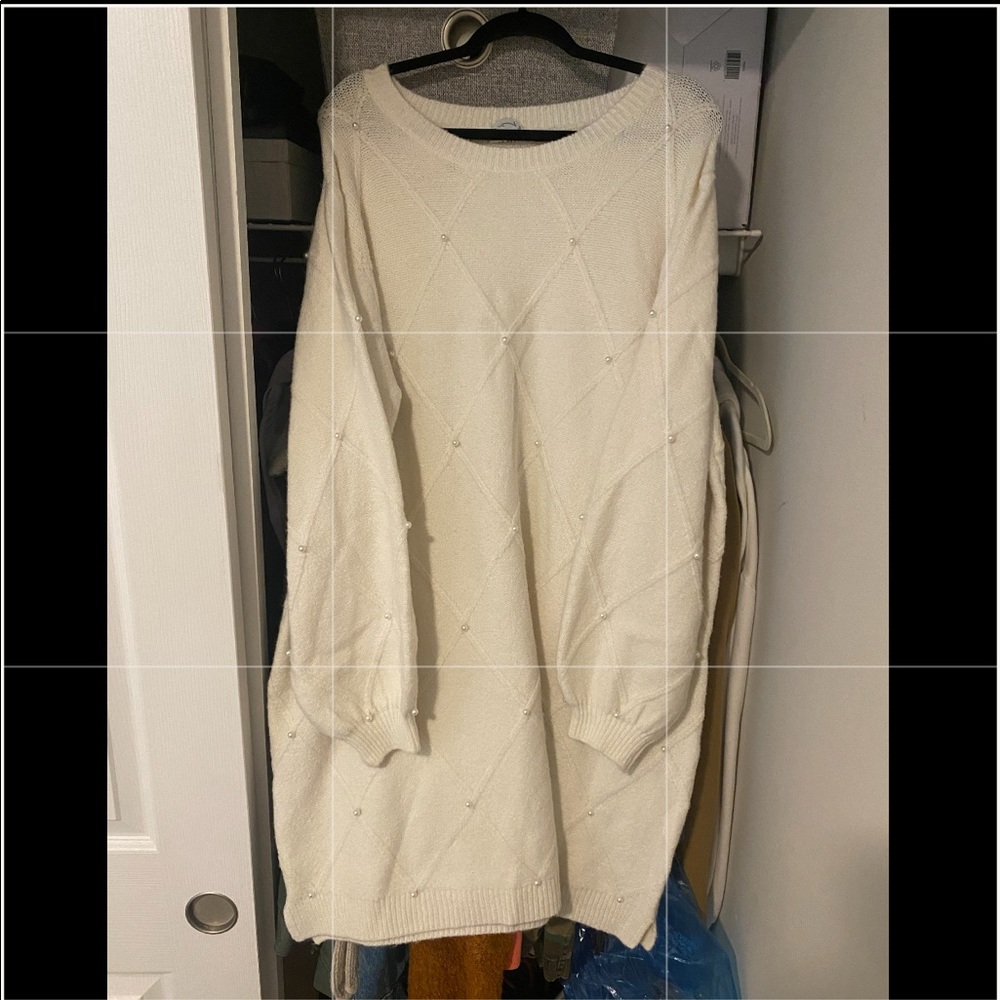 Size A Arula white Pearl sweater dress.